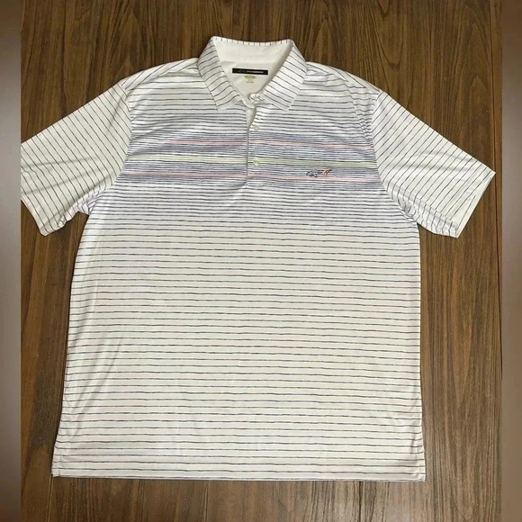 Greg Norman Play Dri White Multicolor Stripes Men’s Golf Polo size XL - Picture 1 of 8